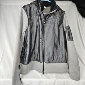 Under Armour Gray UA Hybrid Windbreaker Jacket Stow a way Hood Women's
